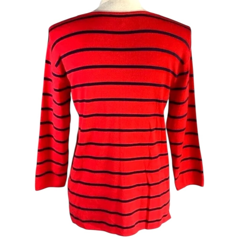 Talbots Red and Black V-Neck Sweater - Picture 6 of 6